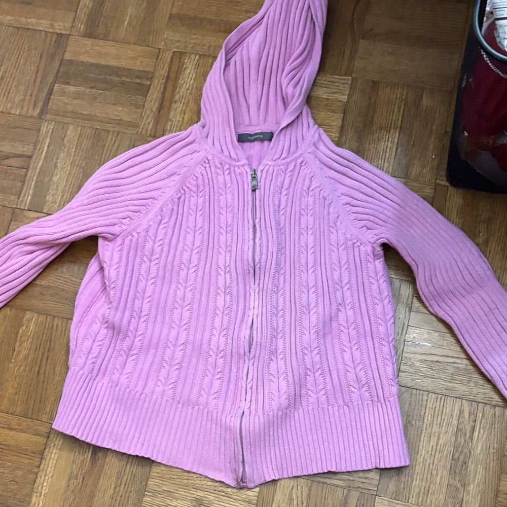 Liz Claiborne Pink Hooded Cardigan
